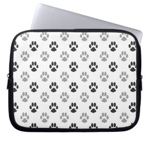 Gulligt svartvitt tass avtryckmönster laptop sleeve