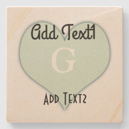 Gulligt tacka Minthjärta tillfogar Monogrammed Stenunderlägg