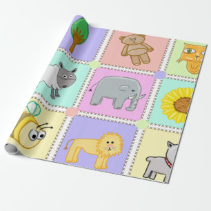 Gulligt täckemönster på baby shower som slår i presentpapper