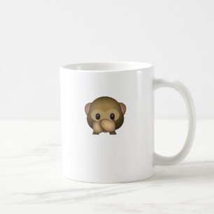 Gulligt tala ingen ond apa Emoji Kaffemugg