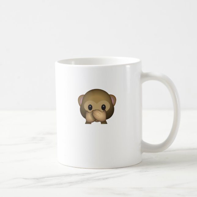 Gulligt tala ingen ond apa Emoji Kaffemugg (Höger)