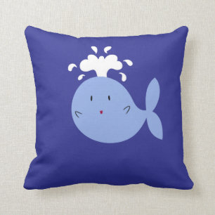 Gulligt tecknadblåttval kudde