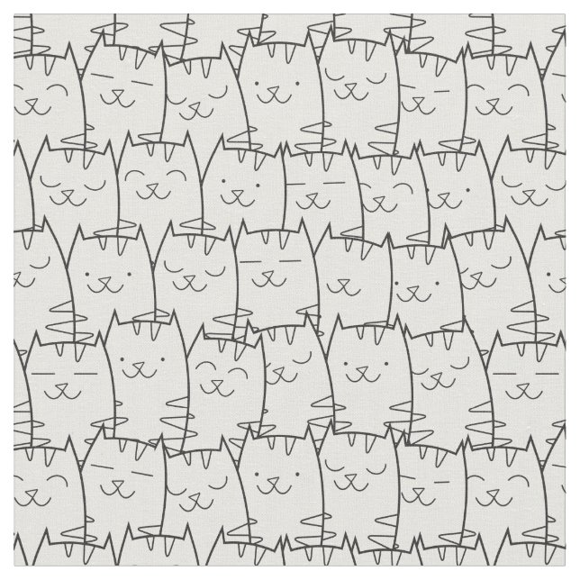 Gulligt tecknadkatttyg 2 tyg (Närbild)