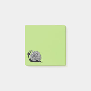 Gulligt tecknadsnigeltecken med spirala ögon post-it block
