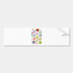 Gulligt uggla- och blommamönster bildekal