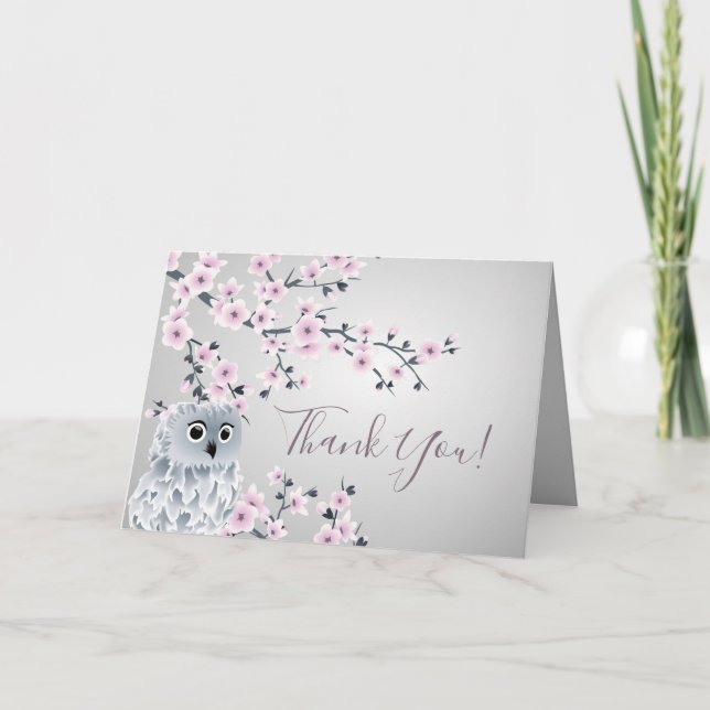 Gulligt ugglatack tack kort (Framsida)