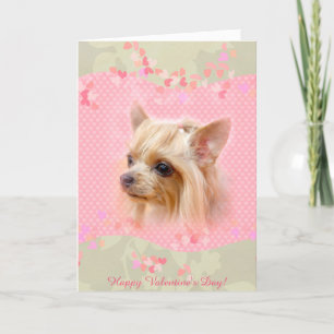 Gulligt valentin för Yorkshire Terrier lyckligt Helgkort