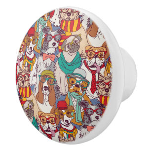 Gulligt valpmodemönster knopp