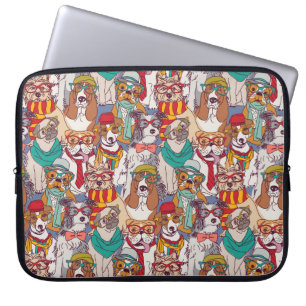 Gulligt valpmodemönster laptop fodral