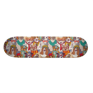 Gulligt valpmodemönster mini skateboard bräda 18,5 cm