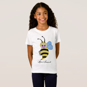 Gulligt vattenfärgbi med lyckligt leende t-shirt