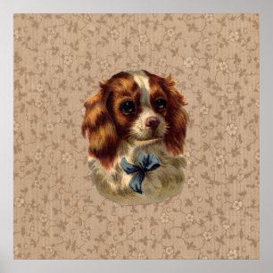 Gulligt vintagehundtryck poster