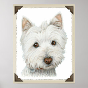 Gulligt Westie hundtryck Poster