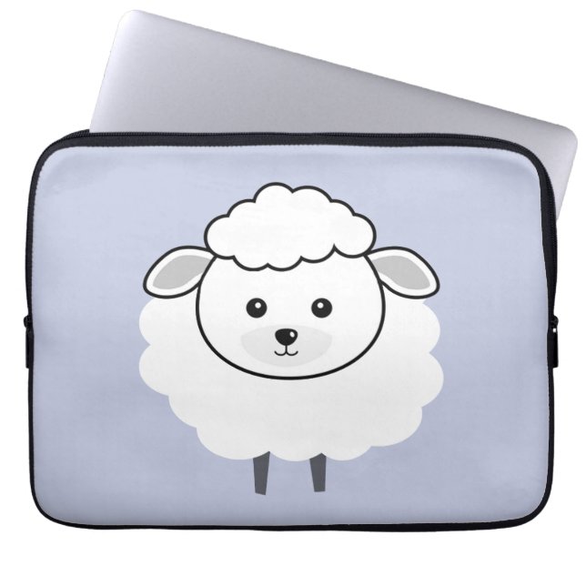 Gulligt Wooly Lambansikte Laptop Fodral (Framsidan)
