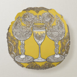 Gulling på Snöre AI-konsten Rund Kudde