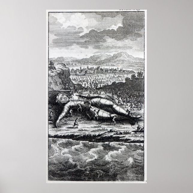 Gulliver fångad av Lilliputians Poster (Framsidan)