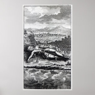 Gulliver fångade vid lilliputiansna poster