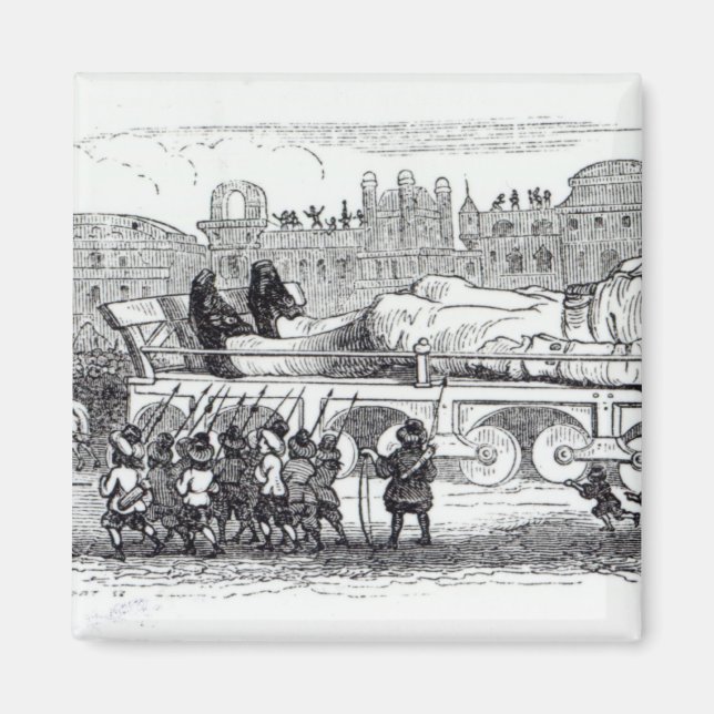 Gulliver som transporteras till Lilliputian Magnet (Framsidan)
