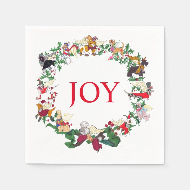 Gullivers Änglar 12 Hundar av Pappersservett jul (Framsidan)