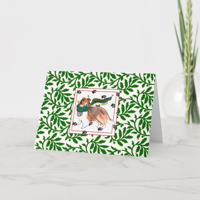 Gullivers Änglar Sheltie NOEL Helgdag Card Helgkort (Framsida)