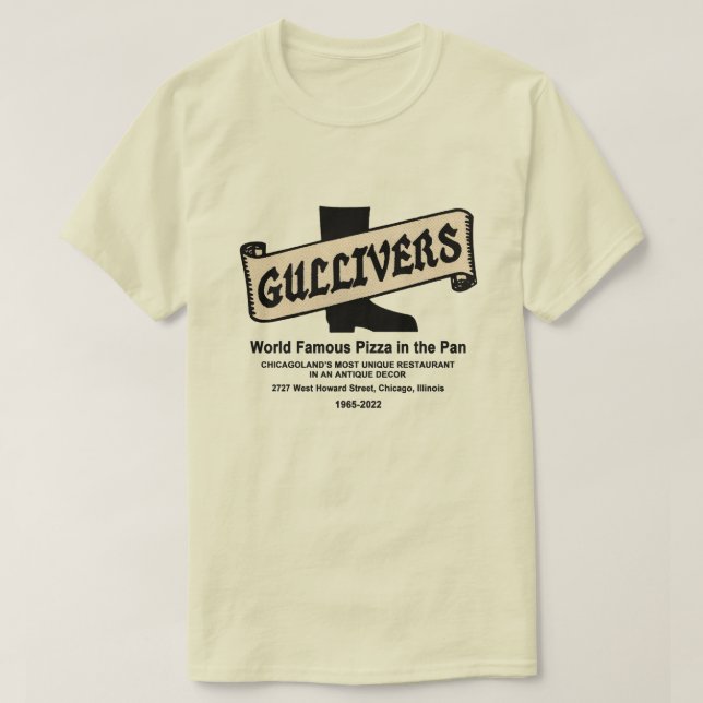 Gullivers Pizza & Restaurant, Chicago T Shirt (Design framsida)