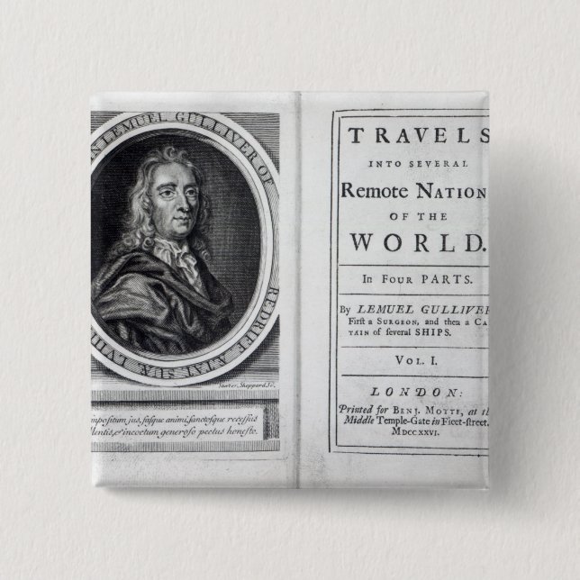 "Gullivers resor av Jonathan Swift, 1726 Knapp (Framsida)