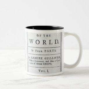 "Gullivers resor av Jonathan Swift, 1726 Två-Tonad Mugg