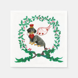 Gullivers Wirehved Dachshund- Jul Napkin Pappersservett