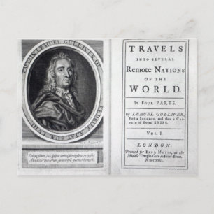 "Gullivers's Travels" av Jonathan Swift, 1726 Vykort