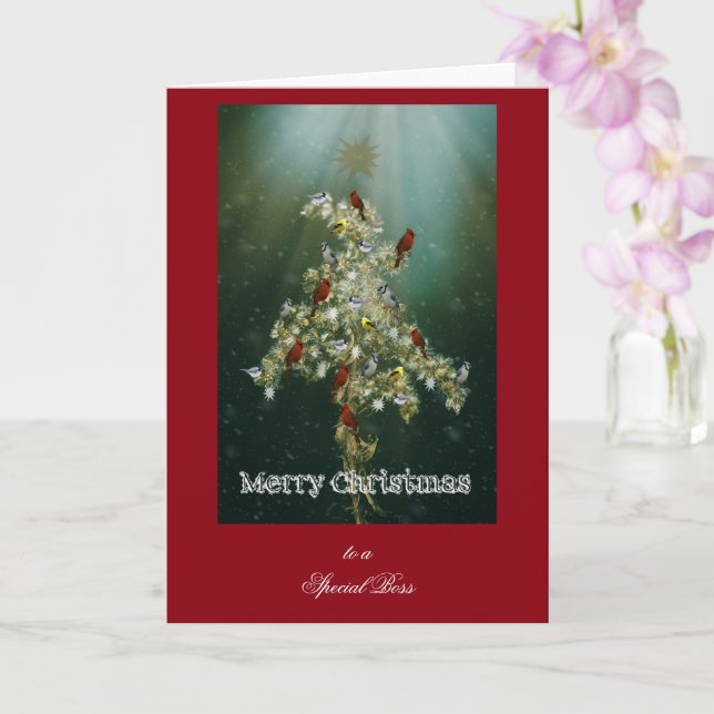 Gullris & sångfåglars julhälsning kort (Orkide)