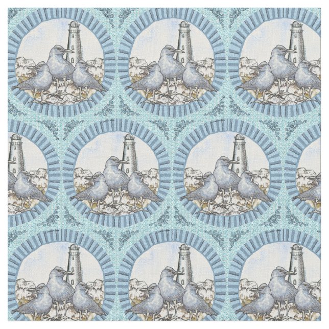 Gulls Guide Lighthouse Tyg (Närbild)