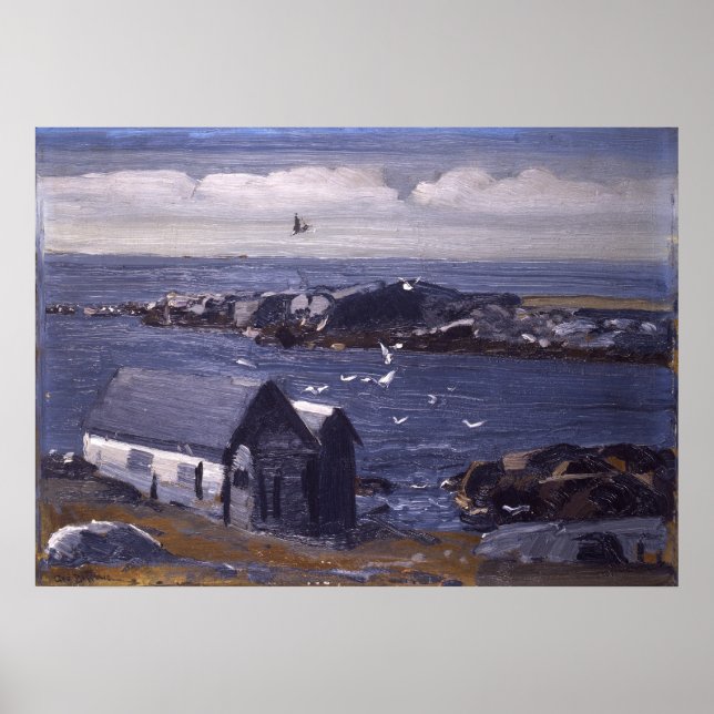 Gulls, Monhegan av George Bellows Poster (Framsidan)