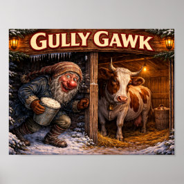 Gully Gawk Icelandic Yule Lad postcard Poster