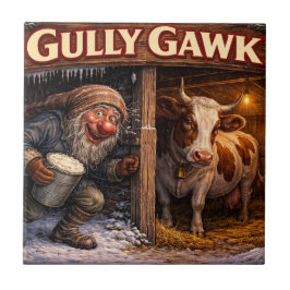 Gully Gawk isländsk julpojke vykort Kakelplatta