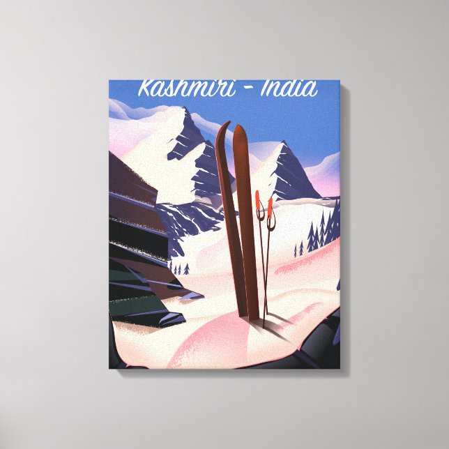 Gulmarg Kashmiri Indien skidposter Canvastryck (Framsida)