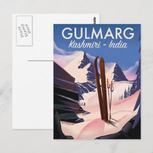 Gulmarg Kashmiri Indien skidposter Vykort