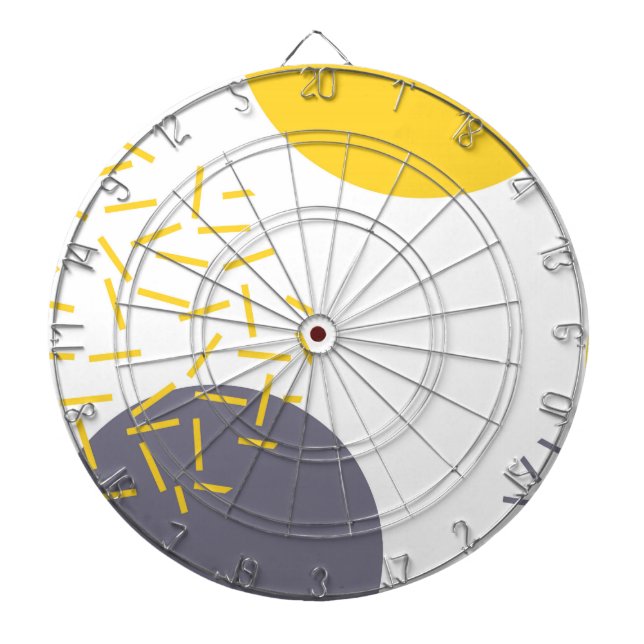 Gulna kall, modern moderiktig geometrisk konst darttavla (Framsidan)