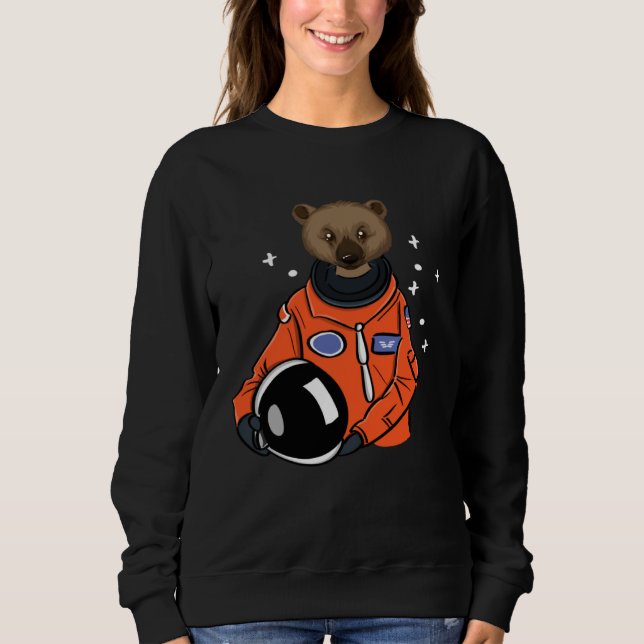 Gulo gulo in Space Astronaut T Shirt (Framsida)