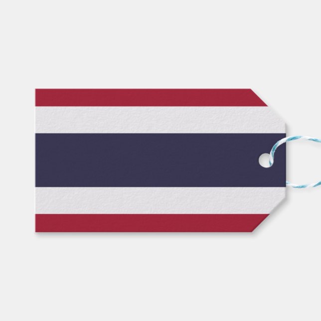 Gulpresentetikett med Thailands flagga Presentetikett (Framsidan (Horisontell))