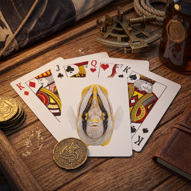 Gulrandig ängelfiskporträtt casinokort (Skapare uppladdad)