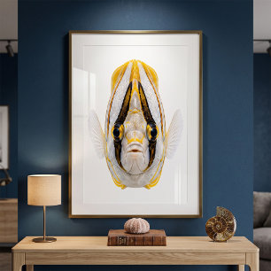 Gulrandig ängelfiskporträtt poster