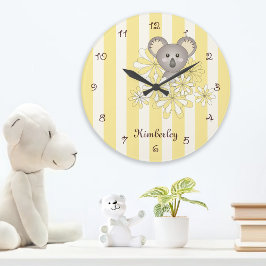 Gulrandig baby koala Björnungens förskola / Barnru Stor Klocka