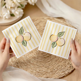 Gulrandig Orange Citrus Baby Shower Pappersservett