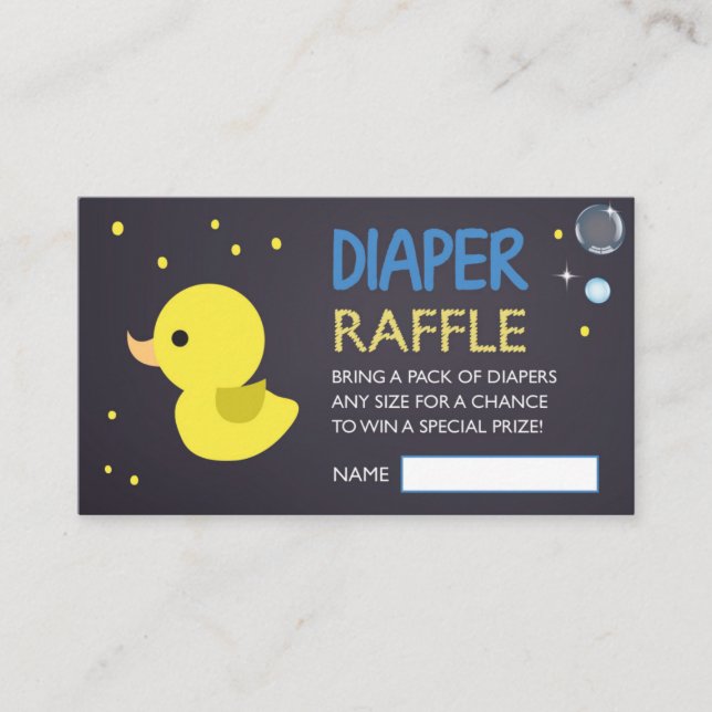 GulRubber Ducky Diaper Raffle Biljett Tilläggskort (Framsida)