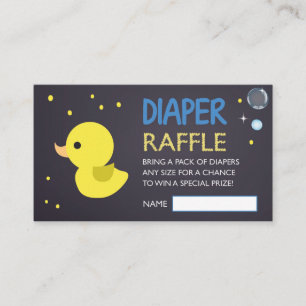 GulRubber Ducky Diaper Raffle Biljett Tilläggskort