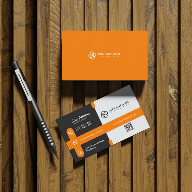 GulSimple Modern Professionell QR-kodskanningsbar Visitkort (Skapare uppladdad)