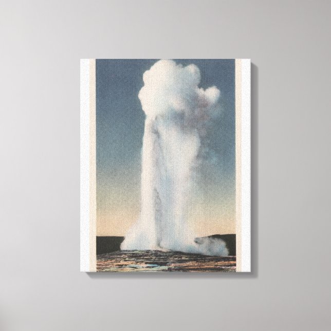Gulsten, WYView of Old Faithful Erupting Canvastryck (Framsida)