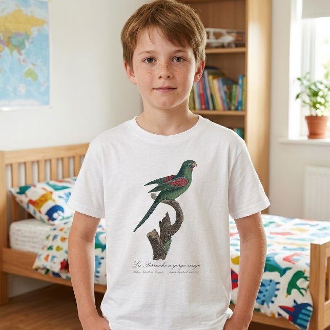Gulstrupig parakit, Brotogeris jugularis T Shirt (Orange-Chinned Parakeet, Brotogeris jugularis. Boy Basic White T-Shirt)