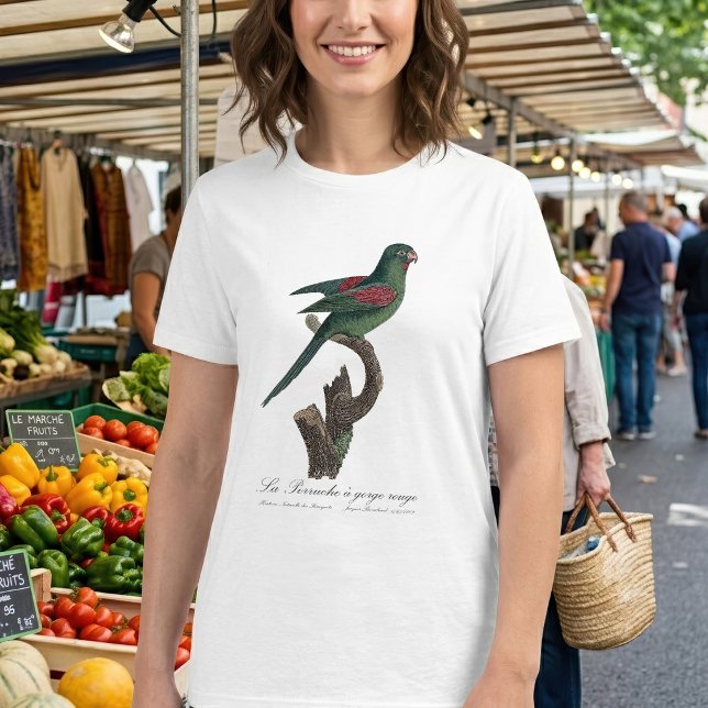 Gulstrupig parakit, Brotogeris jugularis T Shirt (Orange-Chinned Parakeet, Brotogeris jugularis. Women Basic White T-Shirt)