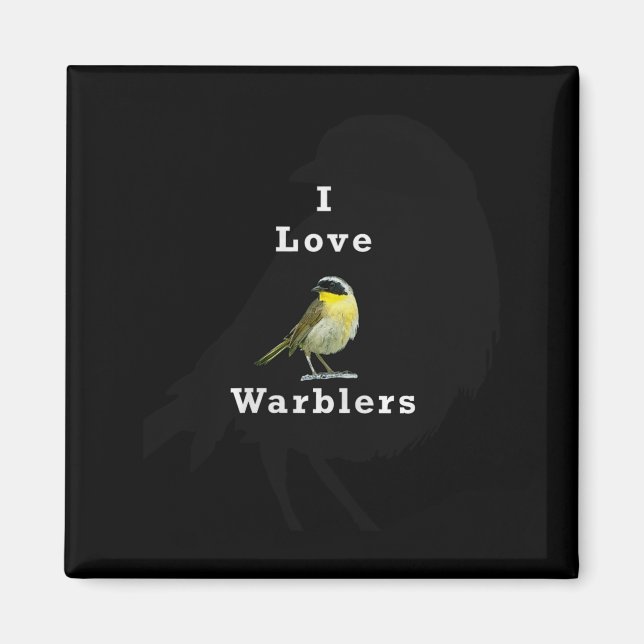 Gulstrupig sångare ”i Love Warblers” Prem Magnet (Framsidan)
